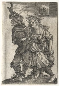 Un couple de paysans dansant