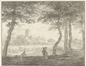 Muiderberg, vu de la Hooge Weg - Jacob  Cats