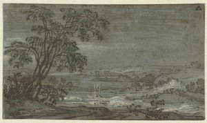 Paysage vallonné avec méandre de rivière - Jacob Colijn