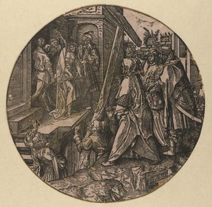 Pilate présente le Christ au peuple (Ecce Homo) (La Passion Ronde) - Jacob Cornelisz van Oostsanen