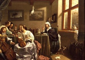Compagnie élégante faisant de la musique