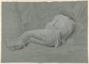 Homme couché sous des arbres - Jacob Ernst Marcus (attributed to)