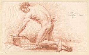 Nu masculin agenouillé, vu de côté (2e prix 1797) - Jacob Ernst Marcus