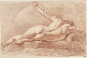 Nu masculin couché, vu de dos - Jacob Ernst Marcus