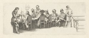 Hommes dans un café avec un billard - Jacob Ernst Marcus
