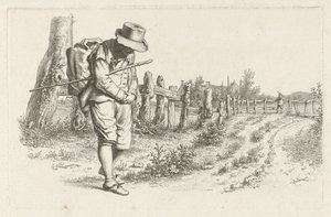 Voyageur sur un chemin de campagne - Jacob Ernst Marcus