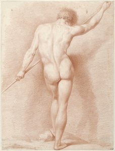 Homme nu debout, vu de dos