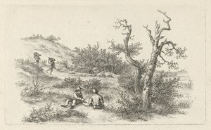 Dessinateurs dans un paysage de dunes - Jacob Ernst Marcus