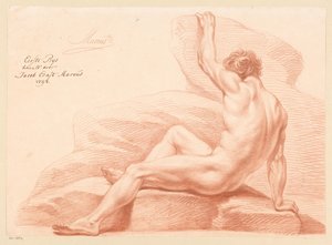 Homme nu assis, vu de côté (1er prix 1798) - Jacob Ernst Marcus