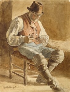 Pêcheur réparant un filet, 1834 - Jacob Gensler
