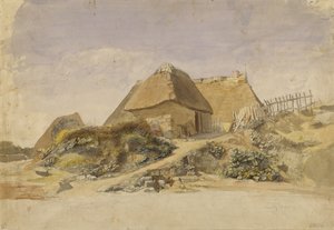 Cabines de pêcheurs à la plage de Hopesberg, 1834
