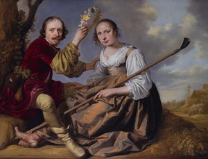 Un couple dans un paysage pastoral