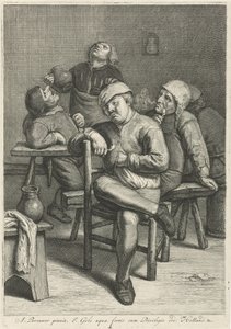 Scène de taverne avec des paysans fumant