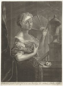 Jeune femme avec un éventail