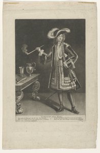 Portrait du capitaine Jan Bart, debout avec une pipe - Jacob Gole