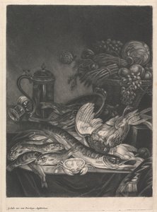 Nature morte avec poisson et volaille - Jacob Gole