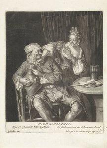 Femme et homme avec une cruche de vin