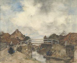 Canal hollandais, Rijswijk, seconde moitié du 19ème siècle - Jacob Henricus Maris