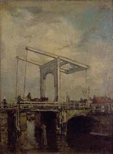 Un pont-levis dans une ville hollandaise, 1875 - Jacob Henricus or Hendricus Maris