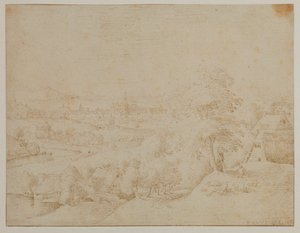 Paysage avec une ville, XVIe siècle - Jacob I Savery