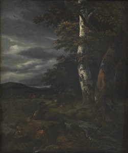 Paysage avec une scène de chasse