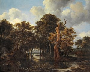 Paysage de marais en bois avec arbre mort, c.1665