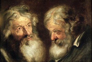 Têtes de deux vieux hommes