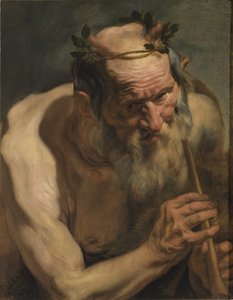 Vieux satyre tenant une flûte - Jacob Jordaens