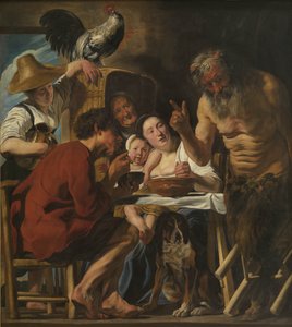 Satyre et famille de paysans