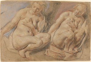 Suzanne accroupie - Jacob Jordaens