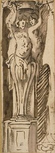Trois cariatides soutenant un panier - Jacob Jordaens