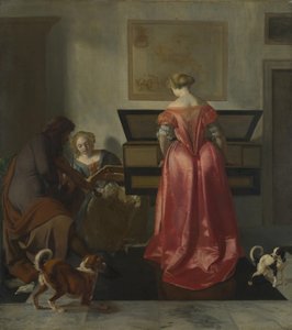 Deux femmes et un homme faisant de la musique, vers 1675 - Jacob Lucasz. Ochtervelt