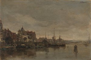 La tour Schreierstoren avec le pont sur le Gelderse Kade à Amsterdam - Jacob Maris