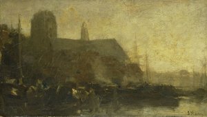 Navires dans le port de Dordrecht - Jacob Maris
