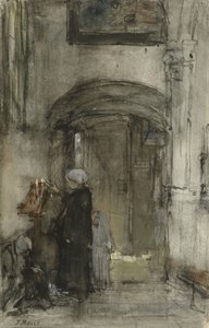Femme de pêcheur avec sa fille allumant une bougie d