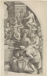 Noces de Cana, feuille droite - Jacob Matham