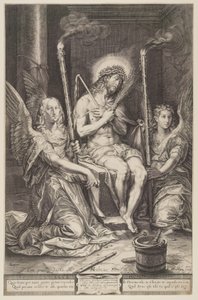 Le Christ sur la pierre froide avec deux anges - Jacob Matham