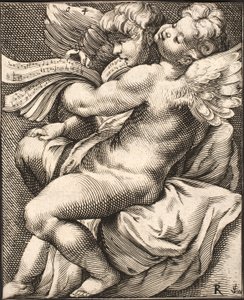 Deux putti chantant - Jacob Matham