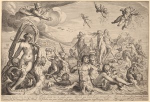 Le triomphe de Neptune et Thétis - Jacob Matham, after Bartholomaeus Spranger