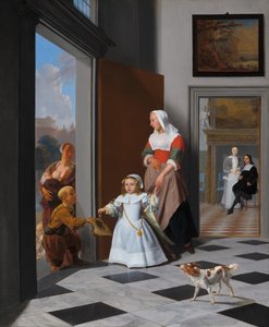 Une nourrice et un enfant dans un foyer élégant, 1663 - Jacob Lucasz Ochtervelt