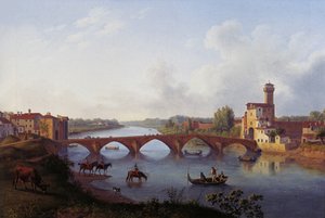 Le Ponte a Mare à Pise - Jacob Philipp Hackert