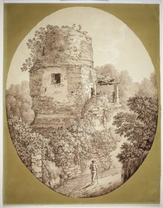 Tour avec homme marchant - Jacob Philipp Hackert