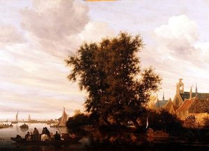 La Meuse près de Gorkum - Jacob Salomonsz. (circle of) Ruysdael