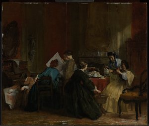 Groupe de femmes regardant des photographies stéréoscopiques - Jacob Spoel