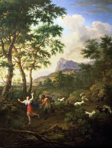 Un paysage arcadien avec Pan et Syrinx - Jacob de Heusch
