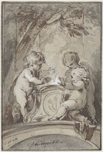 Allégorie avec trois putti près d