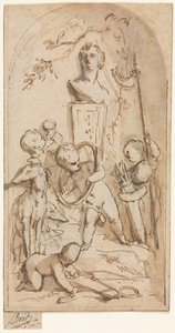 Buste de Diane avec putti et attributs de chasse, première moitié du 18ème siècle