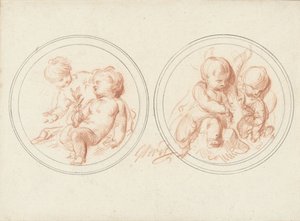 Deux médaillons avec des enfants - Jacob de Wit