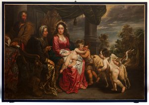La Sainte Famille avec saint Jean-Baptiste et Joseph, J. Van Oost. Fin du XVIIe siècle (peinture) - Jacob van Oost