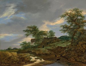 Paysage de dunes avec une maison et un pigeonnier - Jacob van Ruisdael